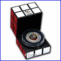 2024 AUS 2 oz Silver Rubik'sT Cube Antiqued & Colorized (Box)