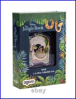 2024 Agoro Disney The Jungle Book Kaa 1 oz Colorized Antique Silver Coin