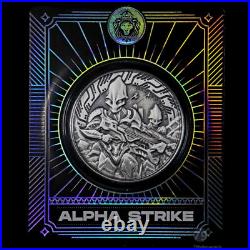 2024 Alien Battle? ALPHA STRIKE Antique Silver 1 oz Coin. 999 Samoa