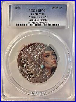 2024 Amazon Femina Bellator 2oz Antique Finish Silver Coin-PCGS SP70-MINTAGE 500