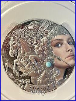 2024 Amazon Femina Bellator 2oz Antique Finish Silver Coin-PCGS SP70-MINTAGE 500