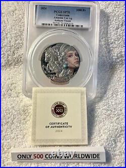 2024 Amazon Femina Bellator 2oz Antique Finish Silver Coin-PCGS SP70-MINTAGE 500