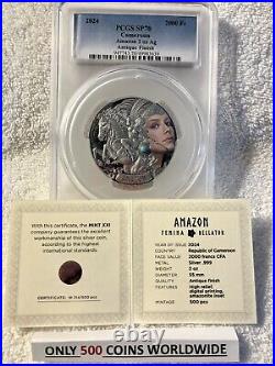 2024 Amazon Femina Bellator 2oz Antique Finish Silver Coin-PCGS SP70-MINTAGE 500