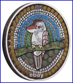 2024 Australia Kookaburra Kaa Kaa 2 oz Silver Colorized Antiqued Coin 2024 Australia Kookaburra Kaa Kaa 2 oz Silver Colorized Antiqued Coin