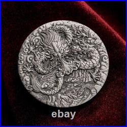 2024 Australia Lunar Series III Year of the Dragon 2 oz Silver Antiqued Coin