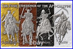 2024 Barbados Four Horsemen of the Apocalypse 4 x 1 oz Silver Antiqued Coin Set