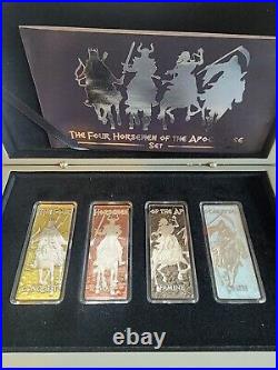 2024 Barbados Four Horsemen of the Apocalypse 4 x 1 oz Silver Antiqued Coin Set