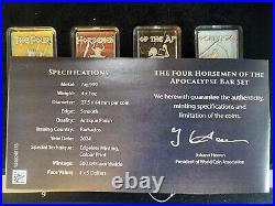 2024 Barbados Four Horsemen of the Apocalypse 4 x 1 oz Silver Antiqued Coin Set