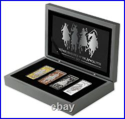 2024 Barbados Four Horsemen of the Apocalypse 4 x 1 oz Silver Antiqued Coin Set