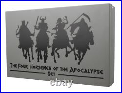 2024 Barbados Four Horsemen of the Apocalypse 4 x 1 oz Silver Antiqued Coin Set