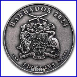 2024 Barbados Motorhead 1 oz Silver Black Antiqued Gilded Coin 2024 Barbados Motorhead 1 oz Silver Black Antiqued Gilded Coin