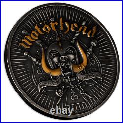 2024 Barbados Motorhead 1 oz Silver Black Antiqued Gilded Coin