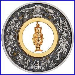 2024 CHRISTMAS $2 2oz Silver Antiqued Coin with NUTCRACKER Insert