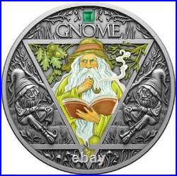 2024 Cameroon 2 oz Antiqued Silver Finish Elementals series with Green Crystal