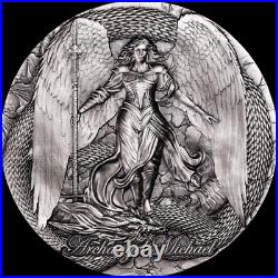 2024 Cameroon Archangel Michael Coin 2 oz. 999 Silver High Relied Box/Coa