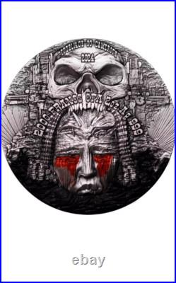 2024 Cameroon Behemoth Antique Colorized 2 oz High Relief Silver Coin 129 minted