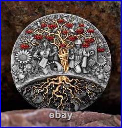 2024 Cameroon CHERVONA KALINA Ukrainian Elder Tree 2 Oz Silver Coin Mintage 500