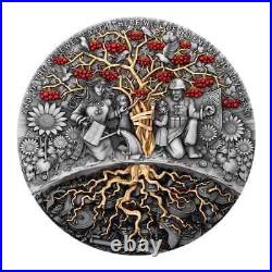 2024 Cameroon CHERVONA KALINA Ukrainian Elder Tree 2 Oz Silver Coin Mintage 500