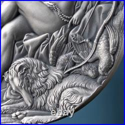 2024 Cameroon Celestial Beauty Resting Diana 2 oz Silver Antiqued High Relief