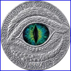 2024 Cameroon Dragonology Oriental Lung 2 oz Silver Antiqued High Relief Coin