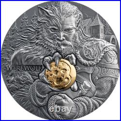 2024 Cameroon Dual Essence Werewolf 2 oz Silver Antiqued High Relief Coin