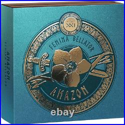 2024 Cameroon Femina Bellator Amazon 2oz Silver Antiqued Coin