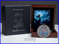 2024 Cameroon Four Elementals Sylph 2 oz Silver Antiqued Colorized Coin