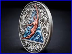 2024 Cameroon Four Elementals Sylph 2 oz Silver Antiqued Colorized Coin