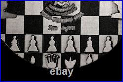 2024 Cameroon International Chess Antiqued 2 oz Silver Coin with Mintage of 89