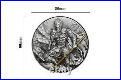 2024 Cameroon Monkey King 2 oz Silver 11.5 oz Copper Antiqued High Relief