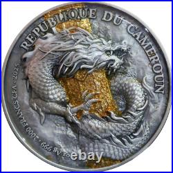 2024 Cameroon Monkey King 2 oz Silver 11.5 oz Copper Antiqued High Relief