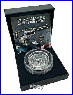 2024 Cameroon Peacemaker UHR Antiqued 1 oz. 999 Silver Coin Colt Gun