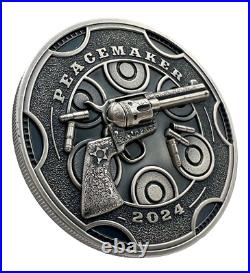 2024 Cameroon Peacemaker UHR Antiqued 1 oz Silver Coin 1873 Mintage