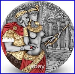 2024 Cameroon Power of Love Caesar and Cleopatra 2 oz Silver Colorized Coin