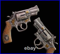 2024 Cameroon Revolver Gun 2 oz Silver Antiqued High Relief Shaped Coin