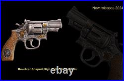 2024 Cameroon Revolver Gun 2 oz Silver Antiqued High Relief Shaped Coin