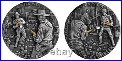 2024 Cameroon Wild West Cowboy Duel 2 oz Antique Finish Silver Coin