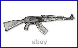 2024 Chad 10,000 Francs 2-oz Silver AK-47 Rifle Antiqued Coin Presale