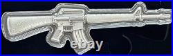 2024 Chad 10,000 Francs 2 oz Silver M16 Rifle Antiqued Coin with Mintage 1500