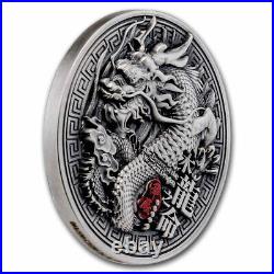 2024 Chad 2 oz Silver Antique The Decree of the Wooden Dragon