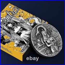 2024 Chad Cleopatra 10000 Francs 2 oz Antiqued Ultra High Relief Mintage of 500