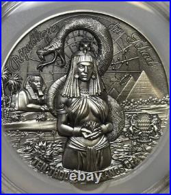 2024 Chad Cleopatra 2 oz. 999 Silver Antiqued Ultra High Relief Coin 500 Mintage 2024 Chad Cleopatra 2 oz. 999 Silver Antiqued Ultra High Relief Coin 500 Mintage