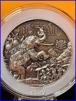 2024 Chad HANNIBAL Masters of War 2 Oz Silver Coin 10000 Francs