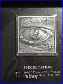 2024 Chad Lady Godiva Antiqued 2 oz Silver Coin