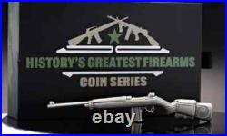 2024 Chad M1 Carbine Rifle 2 oz Silver Antiqued High Relief CoinInCapsuleWithBOX 2024 Chad M1 Carbine Rifle 2 oz Silver Antiqued High Relief CoinInCapsuleWithBOX