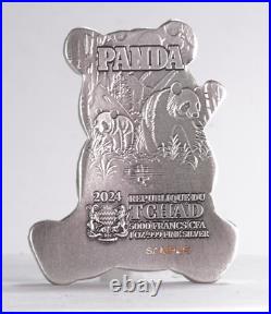 2024 Chad Panda Shaped High Releif 1 oz Silver Coin 2024 Chad Panda Shaped High Releif 1 oz Silver Coin