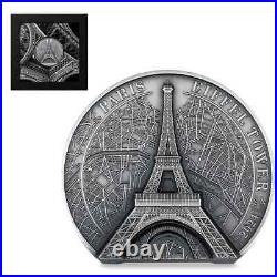 2024 Cook Islands 2 oz Silver Eiffel Tower Coin. 9999 Fine