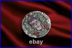 2024 FRIDA KAHLO 2oz. 9999 Silver Antiqued Colored $2 Coin