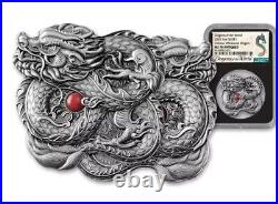 2024 Fiji 1 oz Silver Dragons of the World Chinese Whiskered Dragon NGC MS70 COA