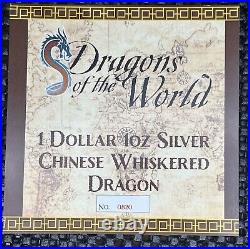 2024 Fiji Chinese Whiskered Dragon 1 oz Silver Dragons of the World NGC MS70 COA